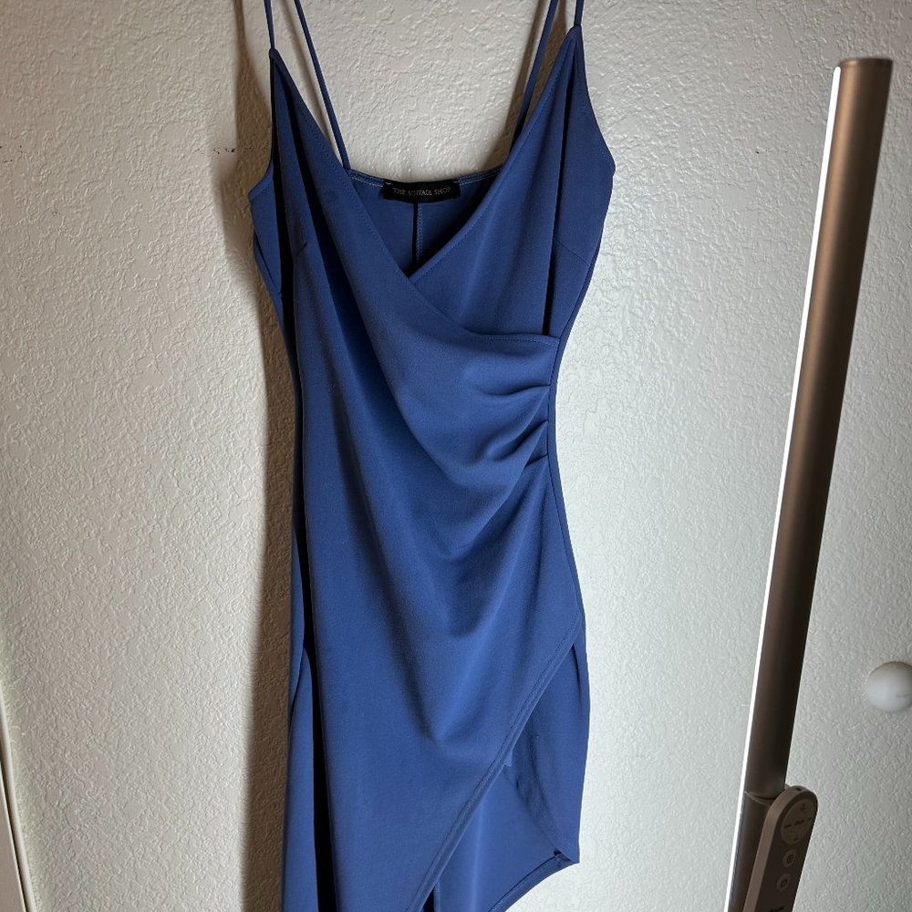 Blue Asymmetrical The Vintage Shop Dress Size M